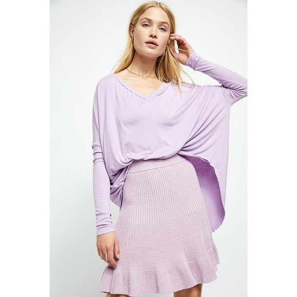 Free People Dresses & Skirts - Free People Solid Gold Ribbed Knit Mini Skirt NWT